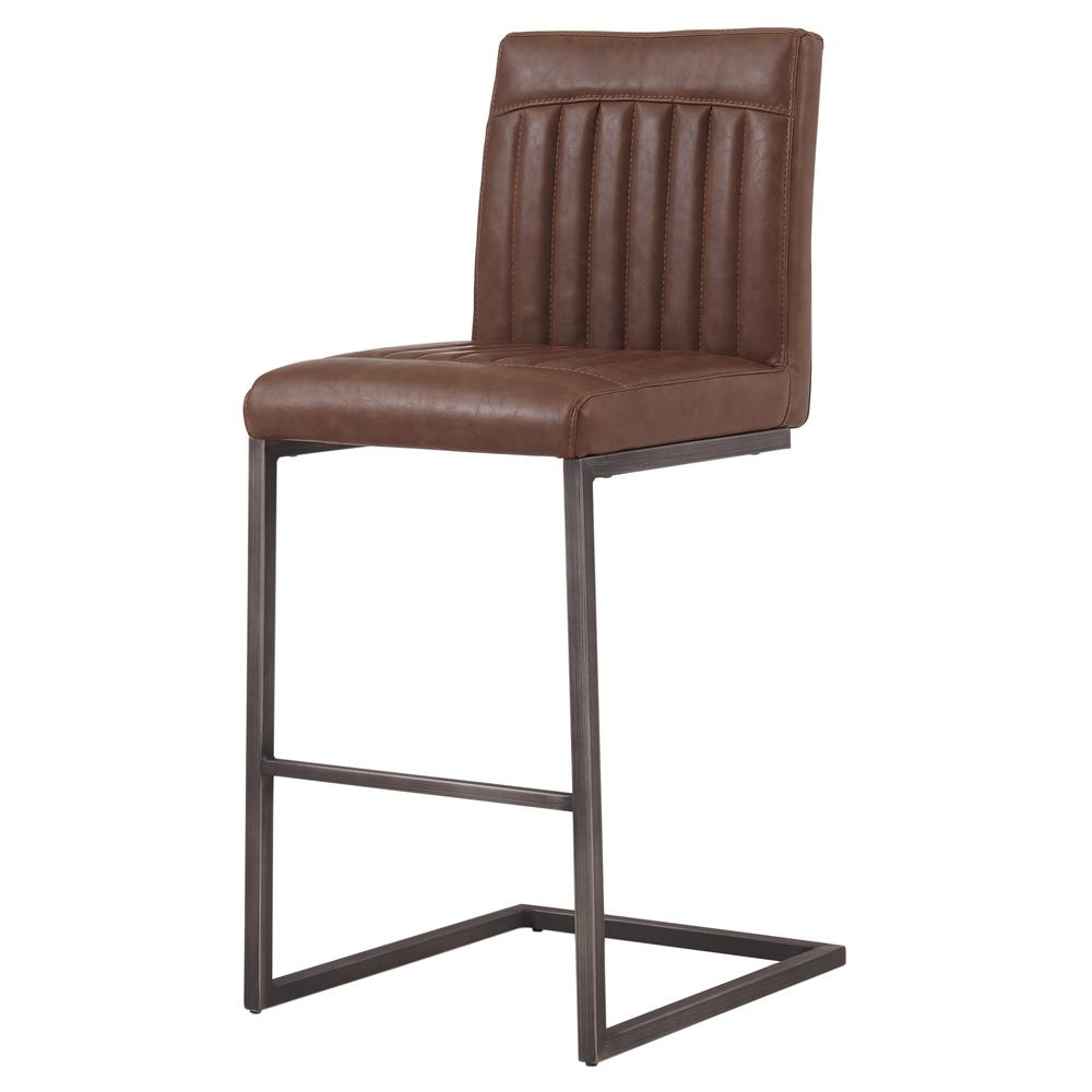 PU Leather Counter Stool,Set of 2, Antique Cigar Brown. Picture 7