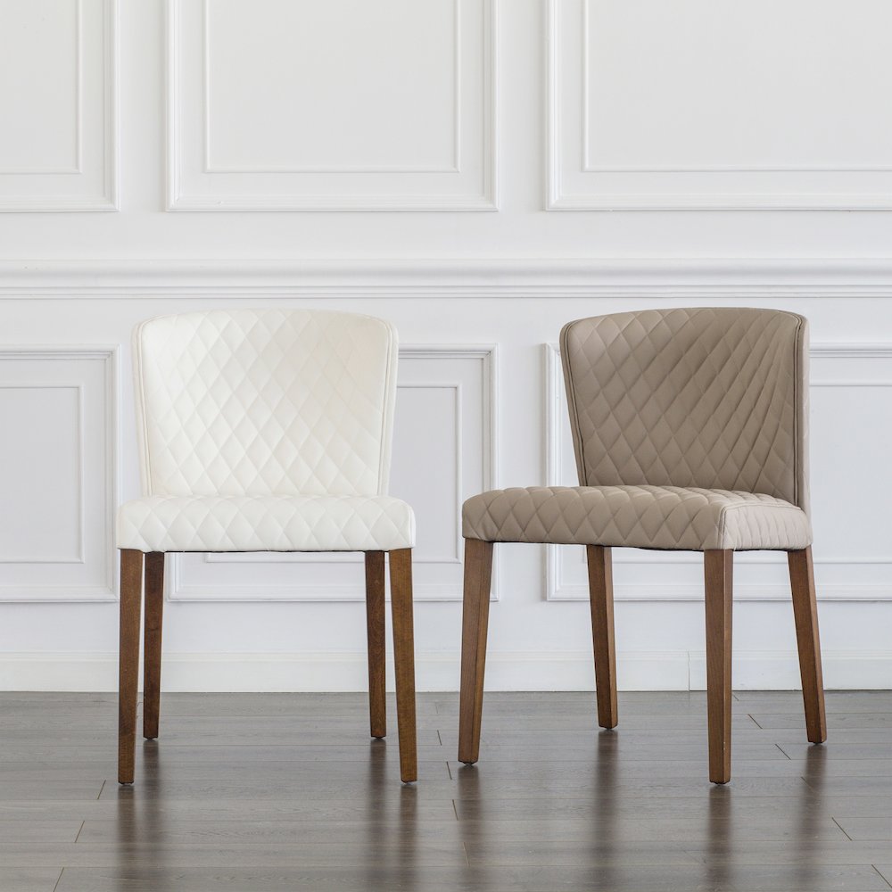 Albie Diamond Stitching Faux Leather Dining Side Chair, (Set of 2). Picture 7