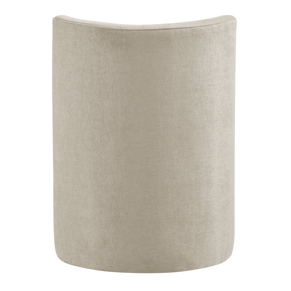 Morraine Dining Side Chair w/ Casters - Millburry Beige Chenille. Picture 5