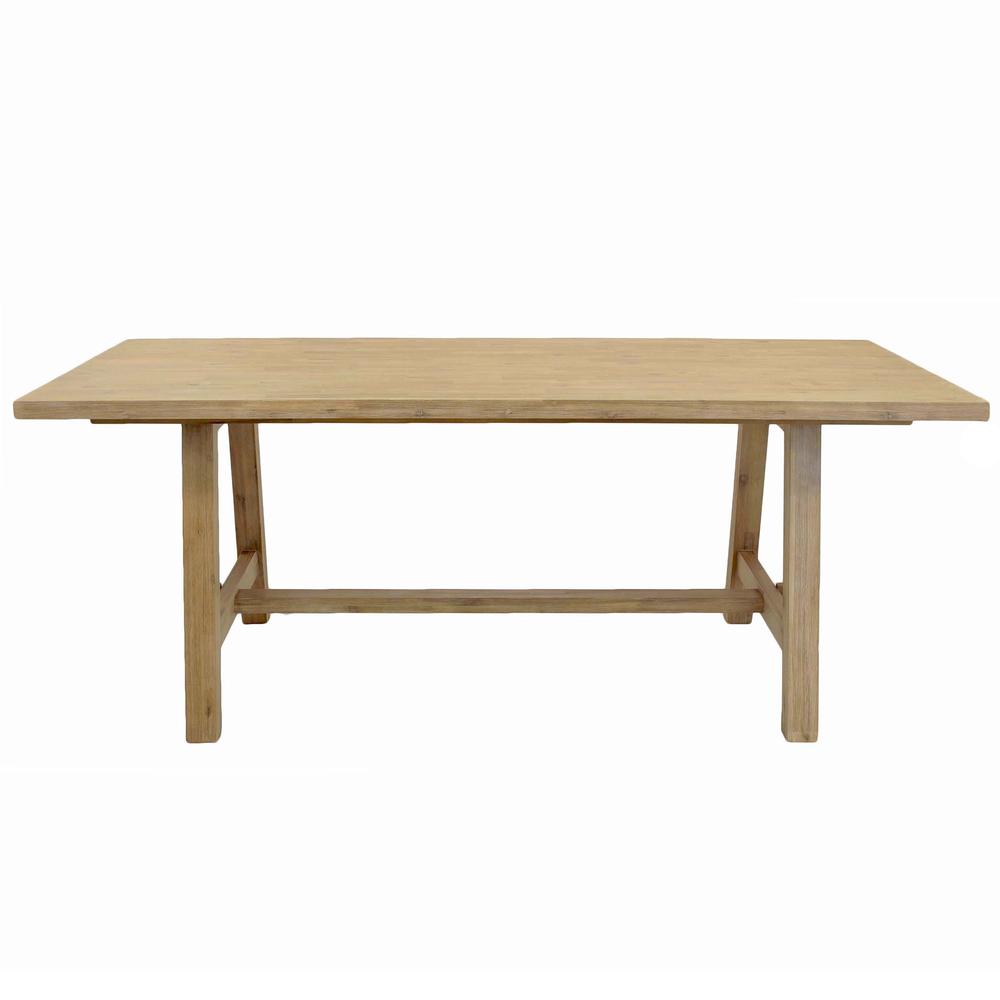 79" Rectangular Dining Table, Brushed Smoke. Picture 2