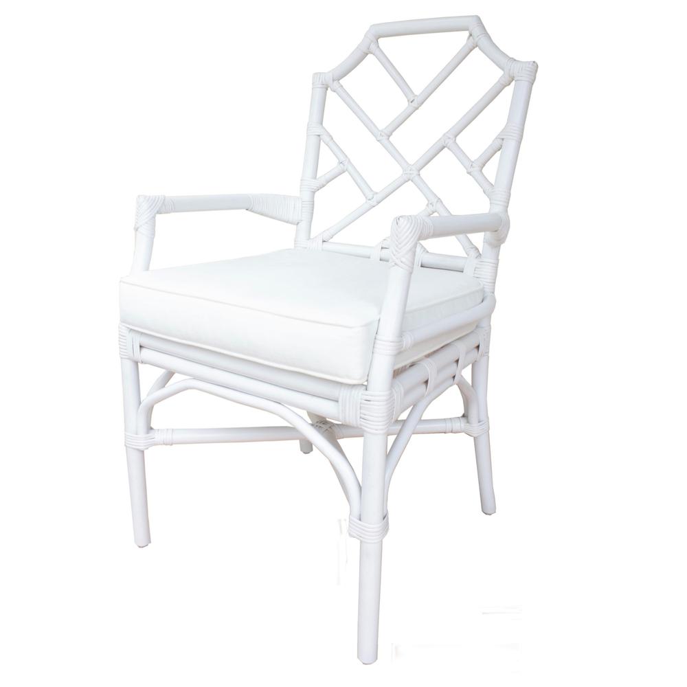 Arm Chair; constructed of Fabric, Rattan. Picture 1
