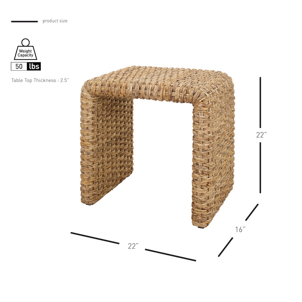 Vaine Abaca Accent Table - Natural. Picture 8