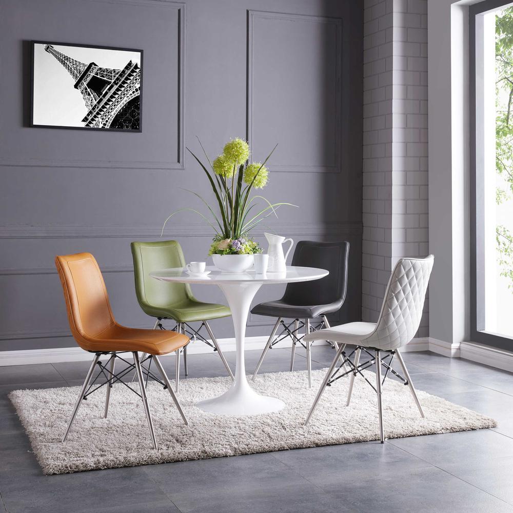 Blaine PU Chair Stainless Steel Legs, (Set of 2). Picture 8