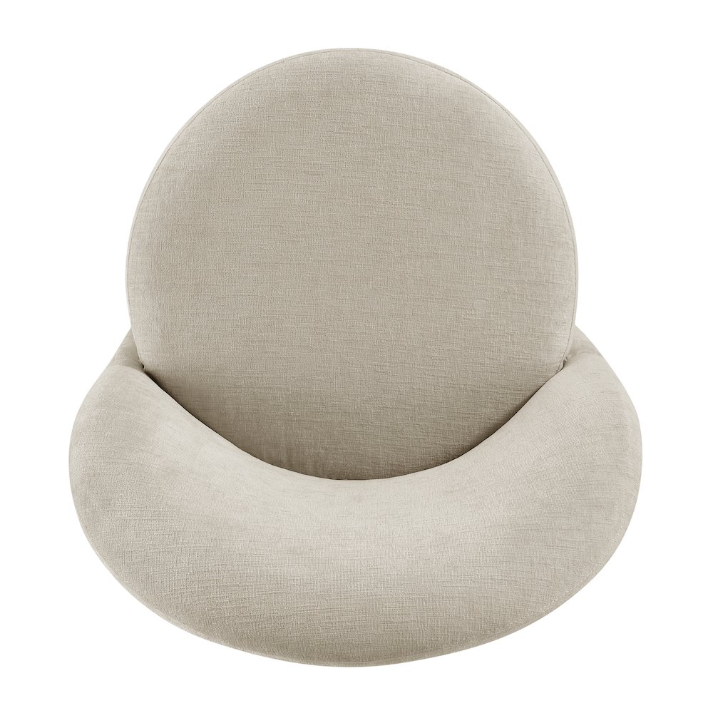 Cabrina Dining Side Chair w/ Casters - Millburry Beige Chenille. Picture 7