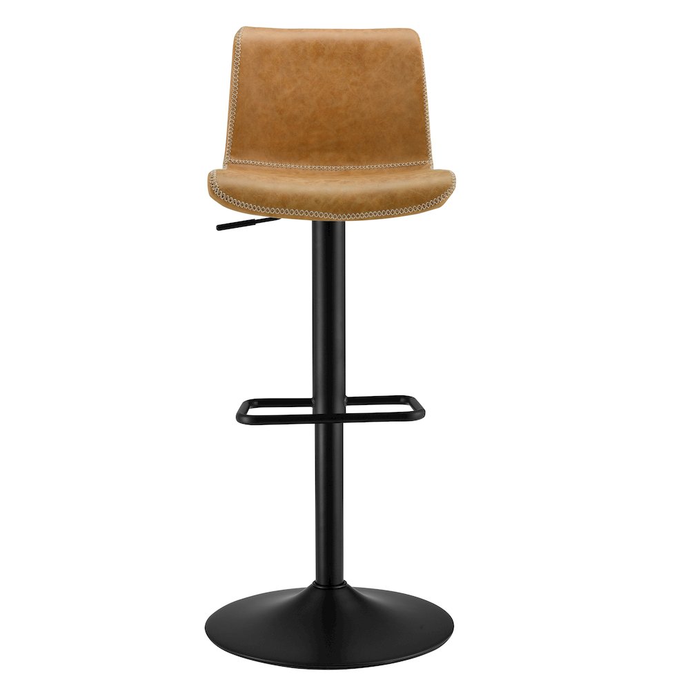 Jayden Faux Leather Low Back Gaslift Bar Stool, (Set of 2). Picture 1
