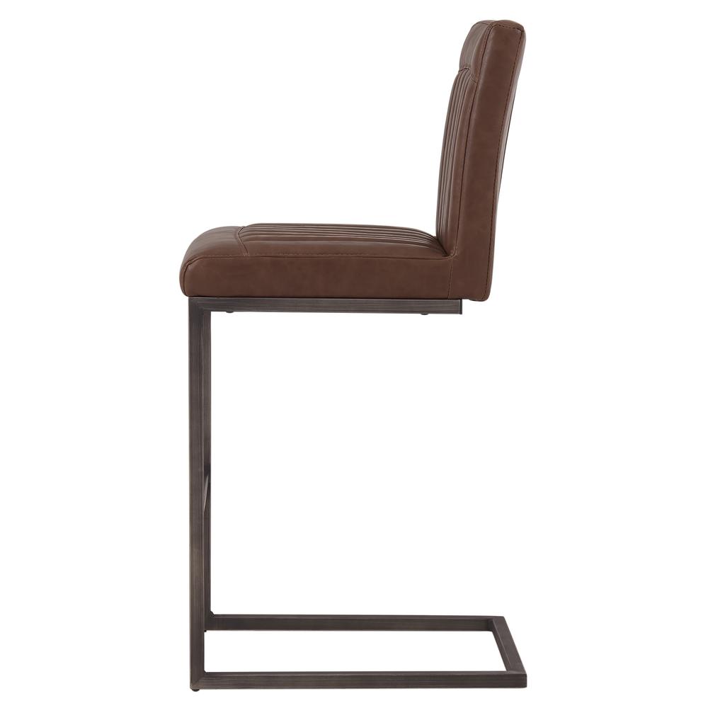 PU Leather Counter Stool,Set of 2, Antique Cigar Brown. Picture 3