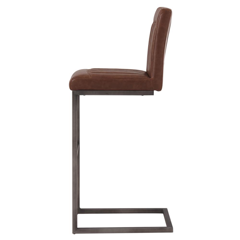 PU Leather Bar Stool,Set of 2, Antique Cigar Brown. Picture 3