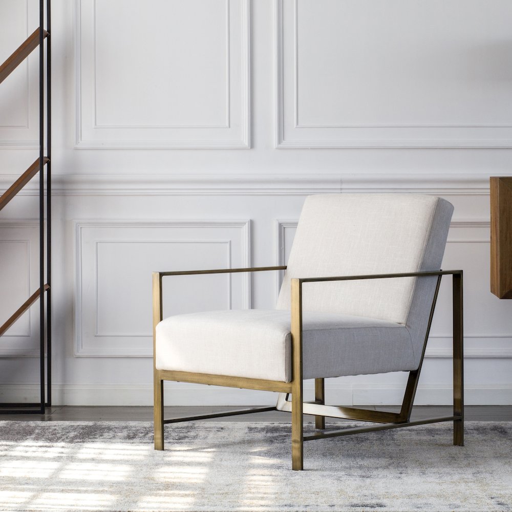 Francis Linen Accent Arm Chair. Picture 6