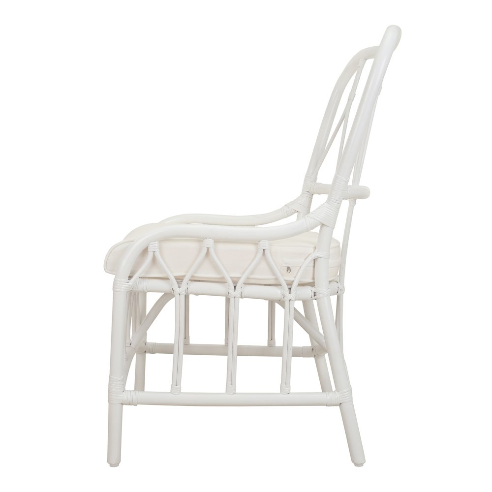 Ayanna Rattan Dining Side Chair - White. Picture 2