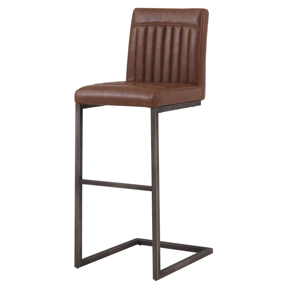 PU Leather Bar Stool,Set of 2, Antique Cigar Brown. Picture 7