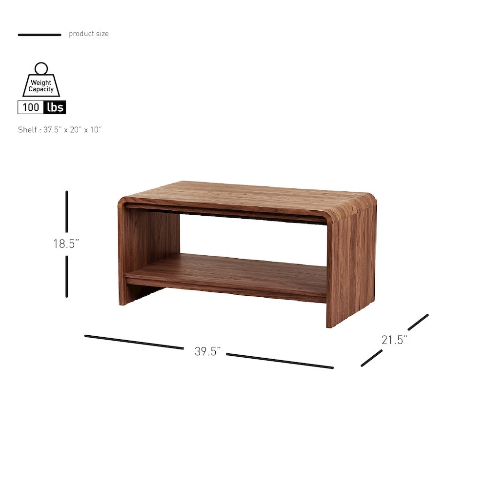 Delmare Coffee Table - Walnut. Picture 6