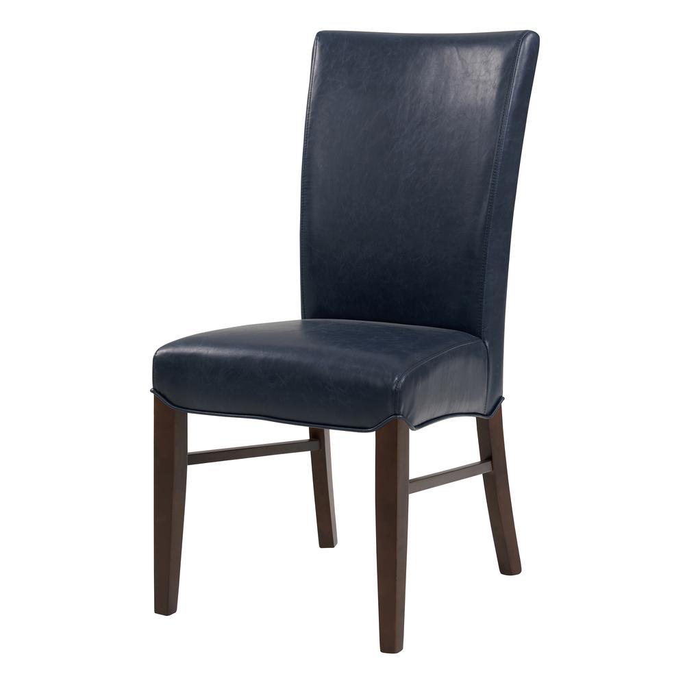 Bonded Leather Chair,Set of 2, Vintage Blue. Picture 6