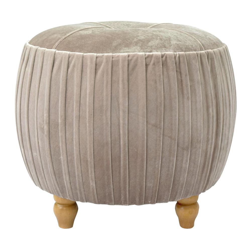 Helena Velvet Small Round Ottoman. Picture 2