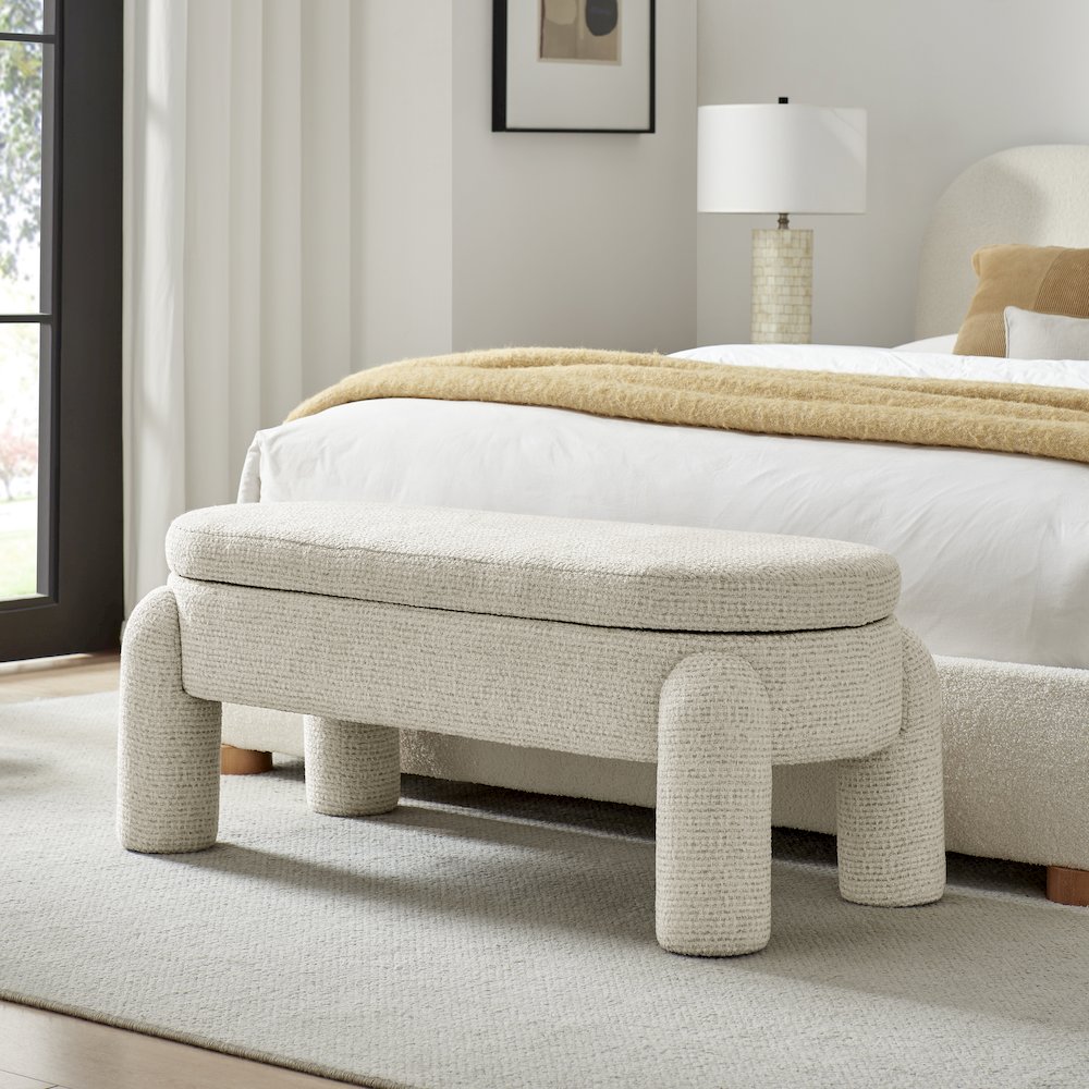 Bowden Bench - Salzburg Beige Chenille. Picture 2