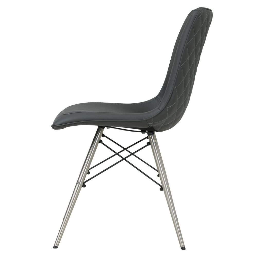 Blaine PU Chair Stainless Steel Legs, (Set of 2). Picture 3