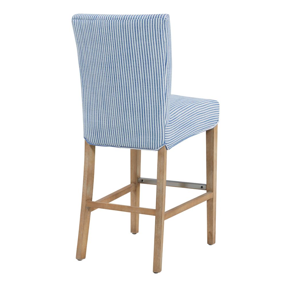 Fabric Counter Stool, Blue Stripes. Picture 5