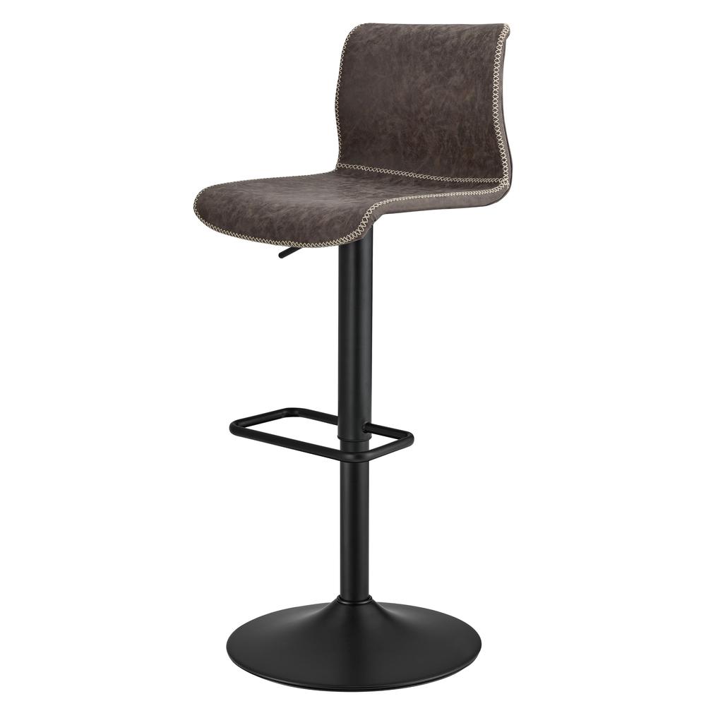 Jayden PU Leather Low back Gaslift Bar Stool, (Set of 2). Picture 1