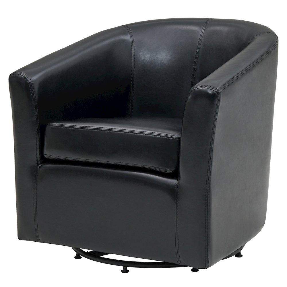 Hayden Bonded Leather Swivel Accent Arm Chair. Picture 9