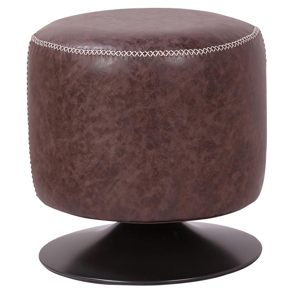 Gaia PU Leather Round Ottoman. Picture 2