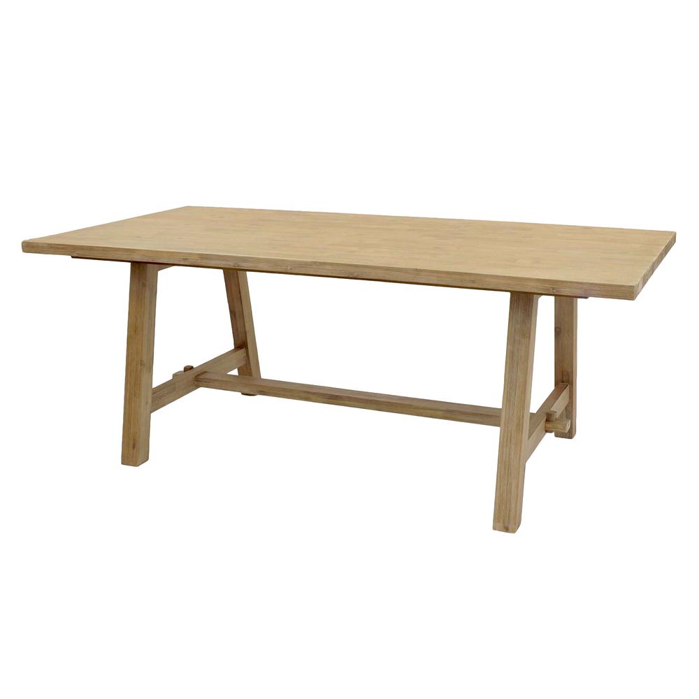 79" Rectangular Dining Table, Brushed Smoke. Picture 1