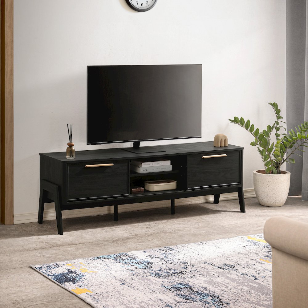 Heaton Low TV Stand - Black. Picture 2
