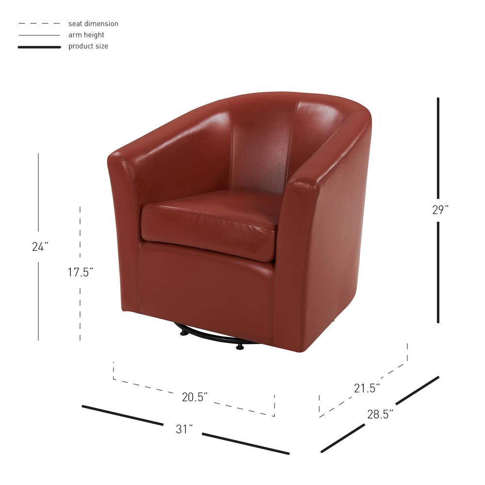 Swivel Bonded Leather Chair, Pumpkin. Picture 5