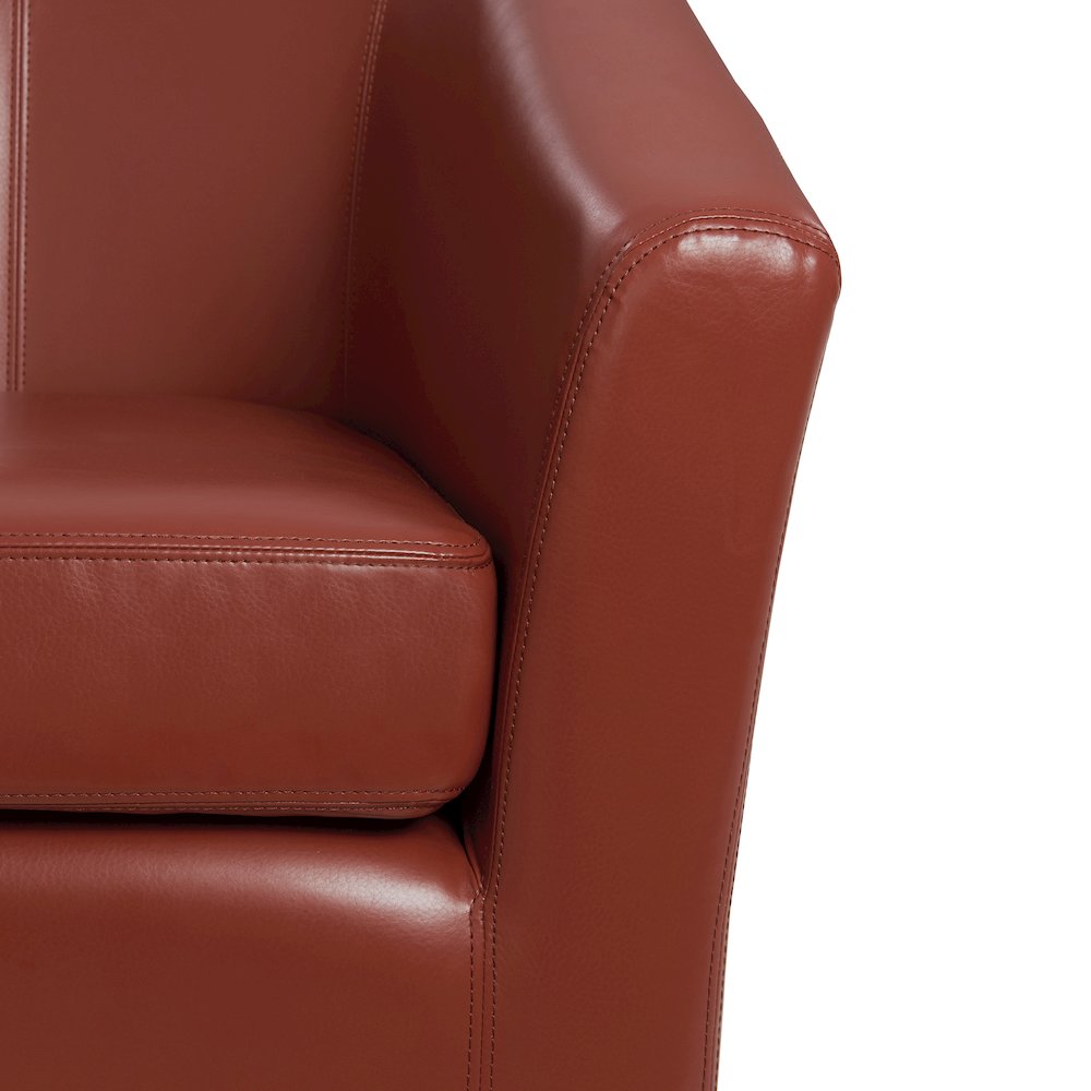 Hayden Bonded Leather Swivel Accent Arm Chair. Picture 3