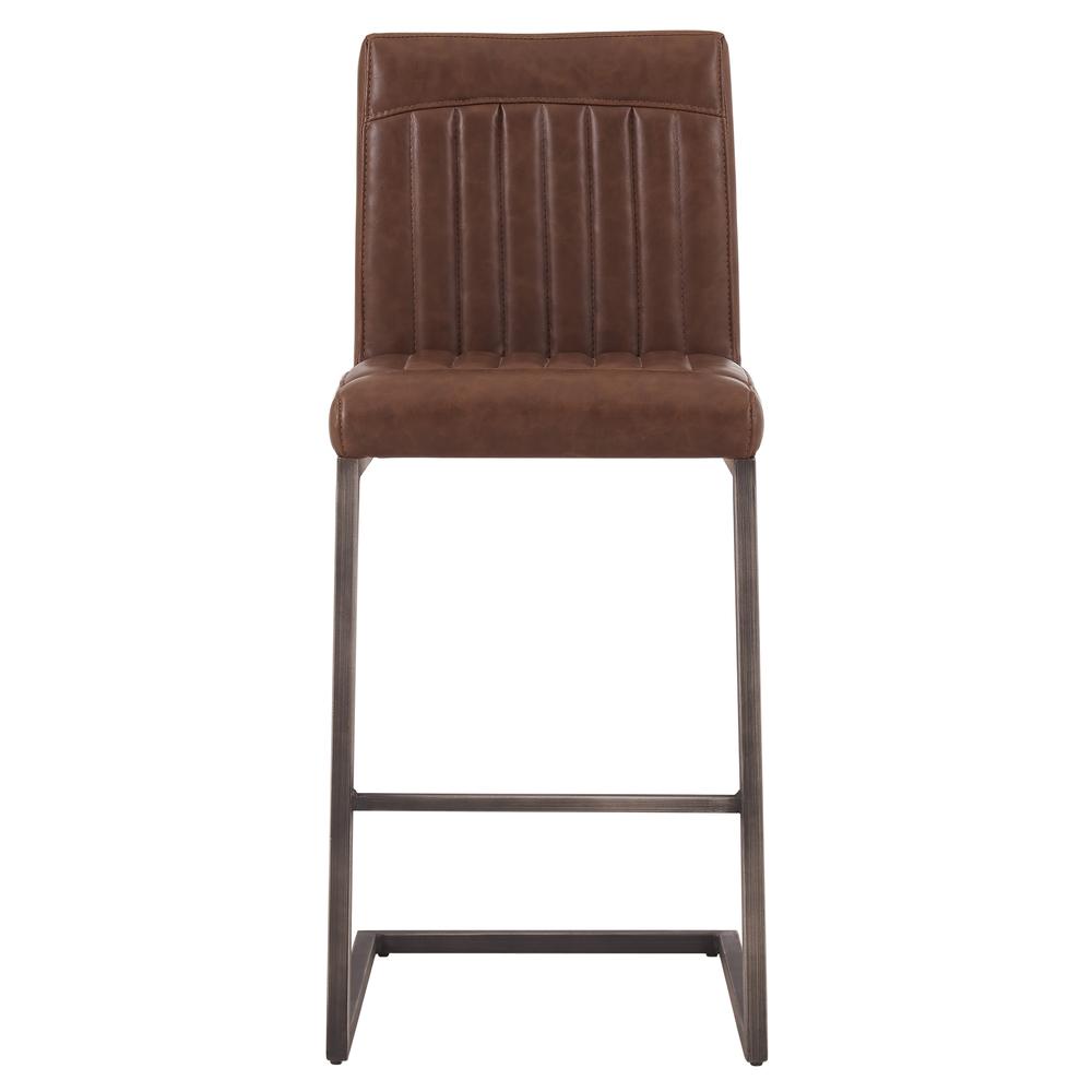 PU Leather Counter Stool,Set of 2, Antique Cigar Brown. Picture 2