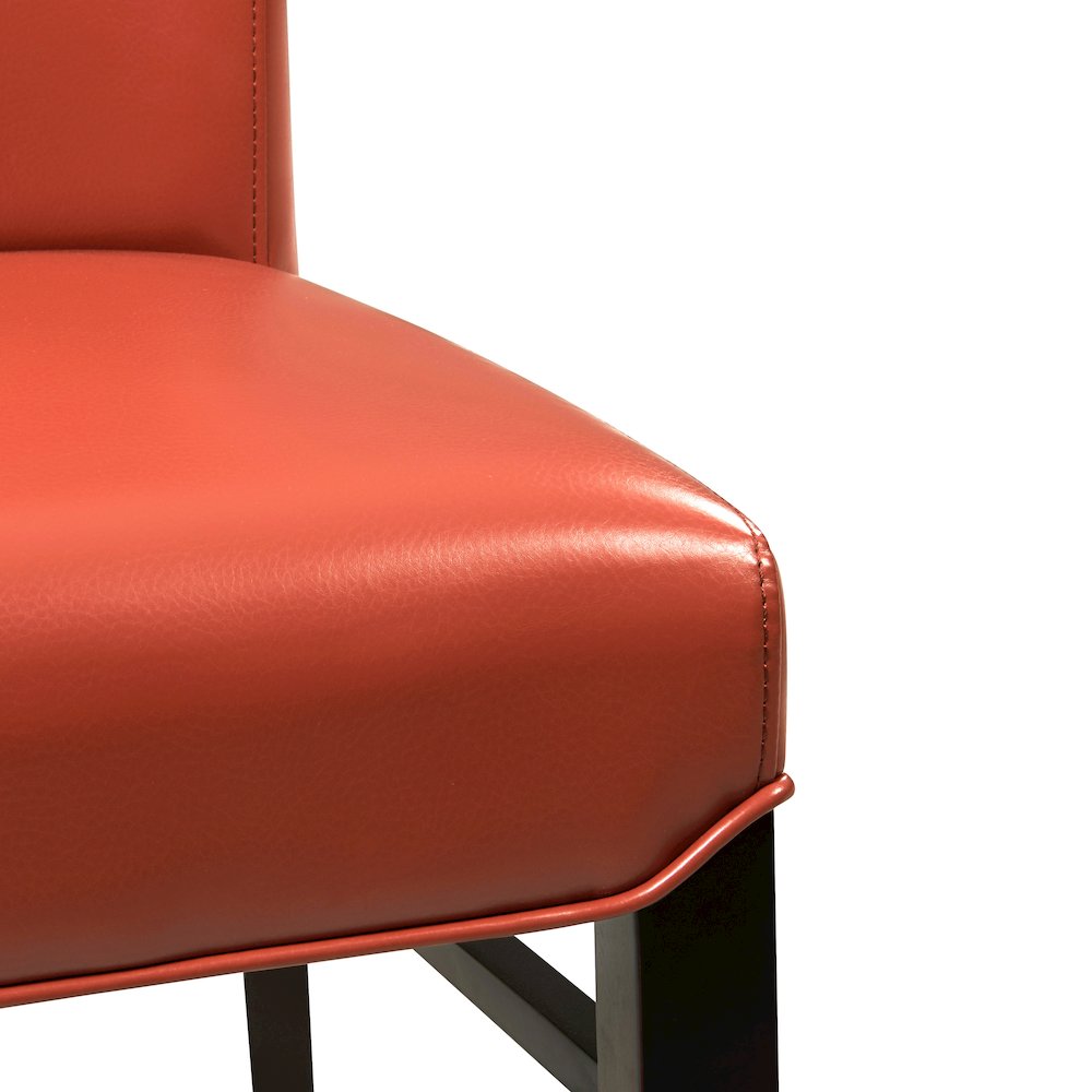 Bonded Leather Dining Chair,Set of 2, Pumpkin. Picture 6