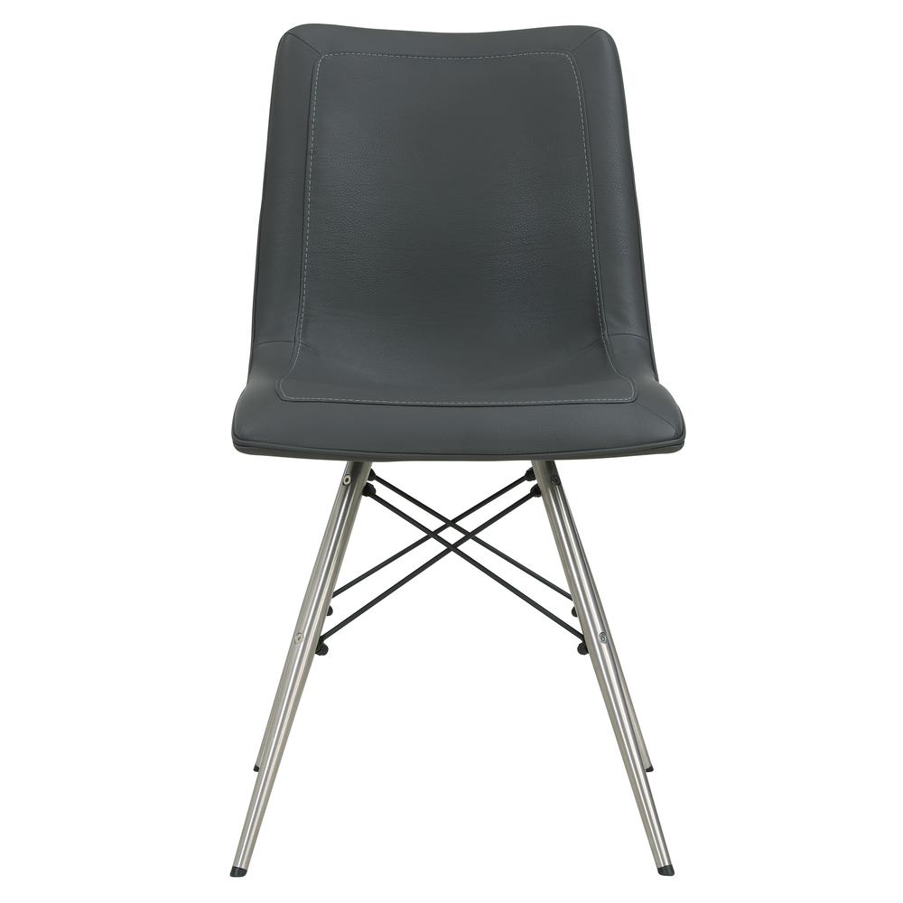 Blaine PU Chair Stainless Steel Legs, (Set of 2). Picture 2