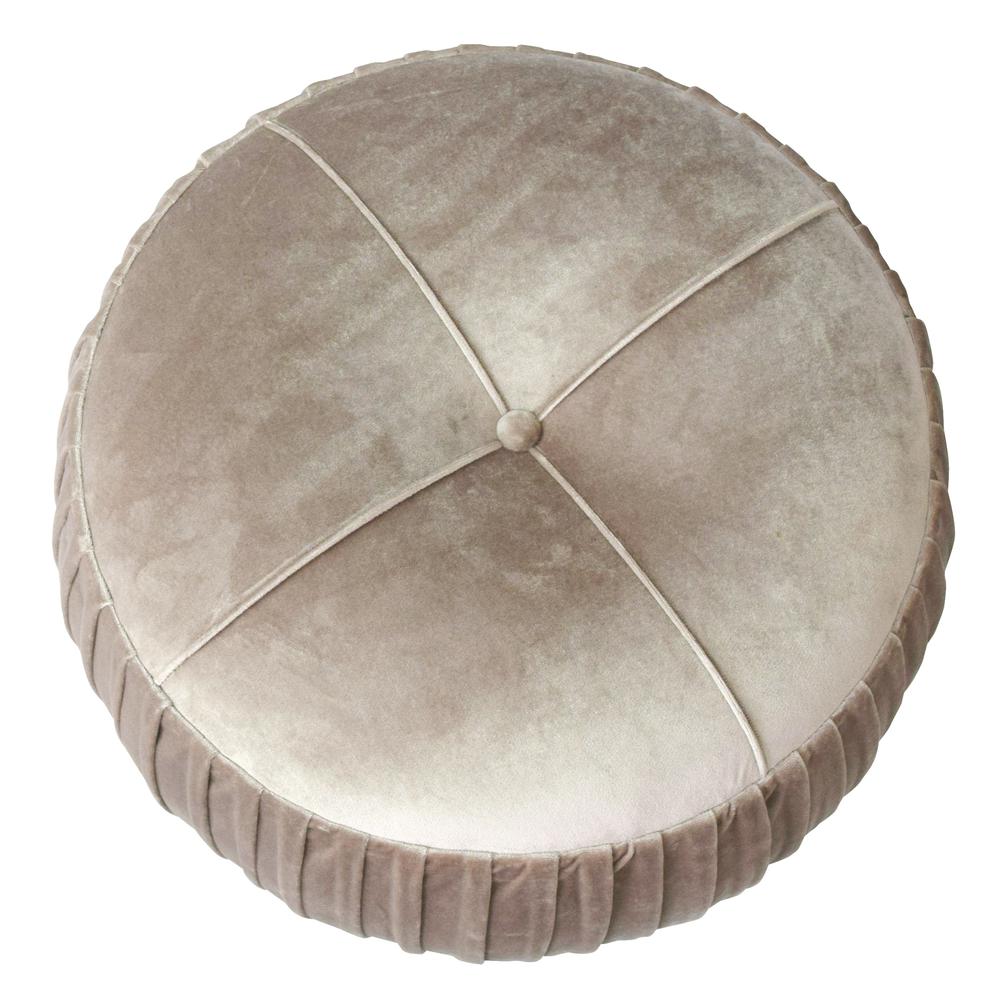 Helena Velvet Small Round Ottoman. Picture 3