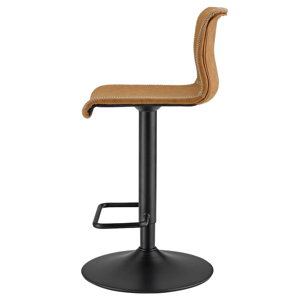 Jayden Faux Leather Low Back Gaslift Bar Stool, (Set of 2). Picture 2