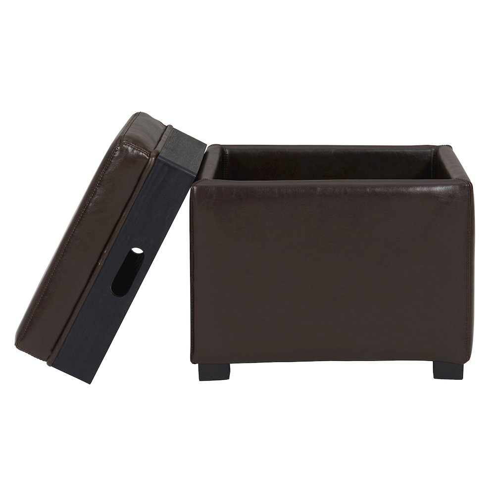 Cameron Leather Square Storage Ottoman. Picture 2