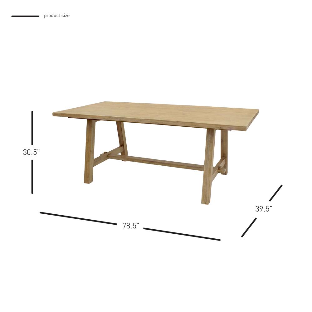 79" Rectangular Dining Table, Brushed Smoke. Picture 7