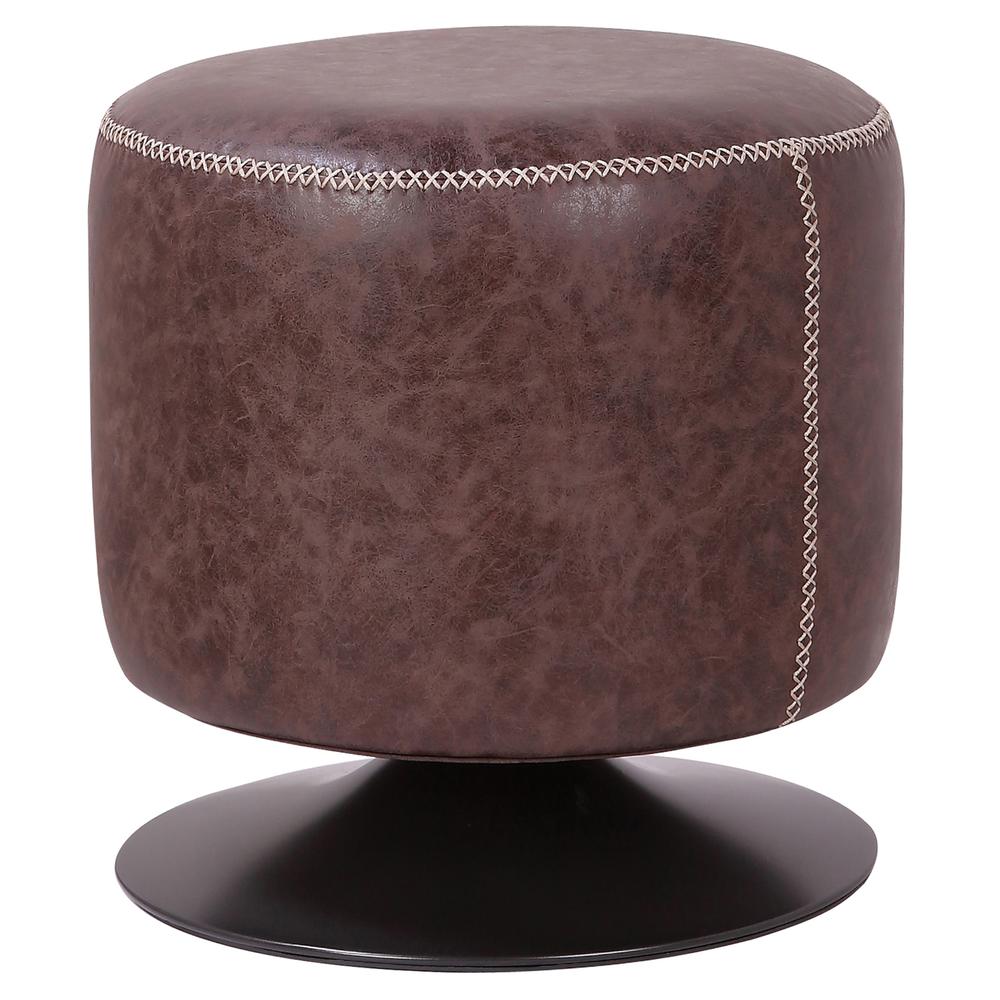 Gaia PU Leather Round Ottoman. Picture 1