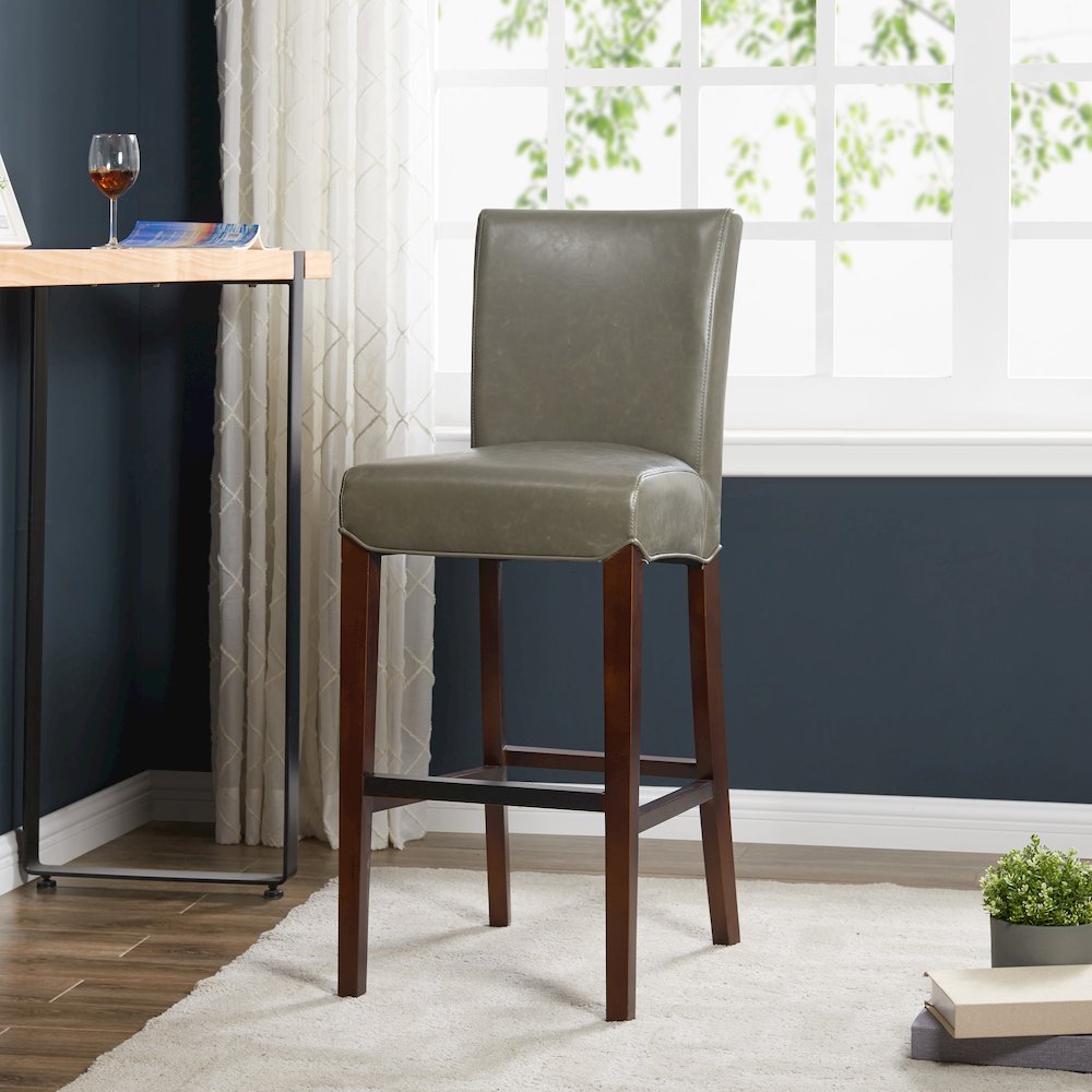 Milton Bonded Leather Bar Stool. Picture 6