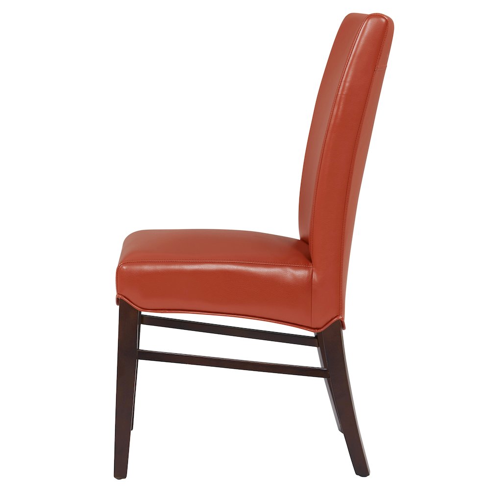 Bonded Leather Dining Chair,Set of 2, Pumpkin. Picture 3