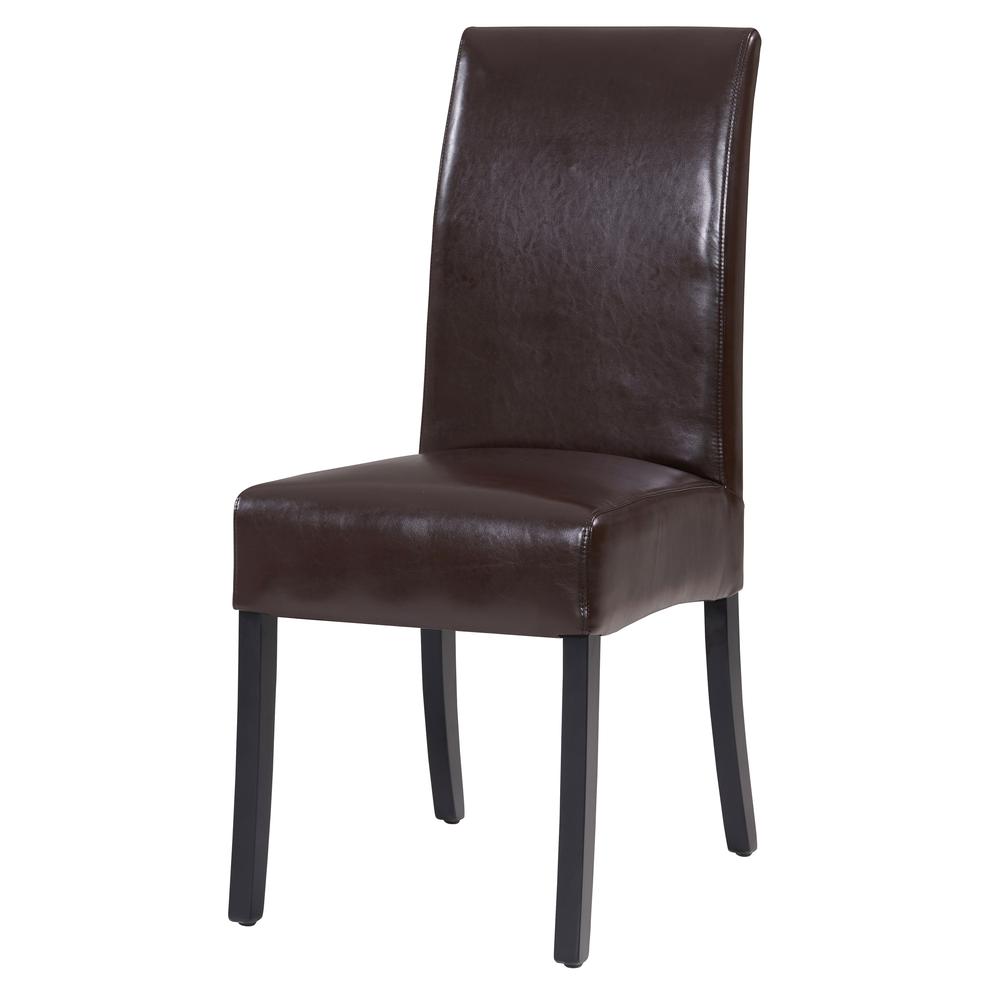 Leather Chair,Set of 2, Brown. Picture 1