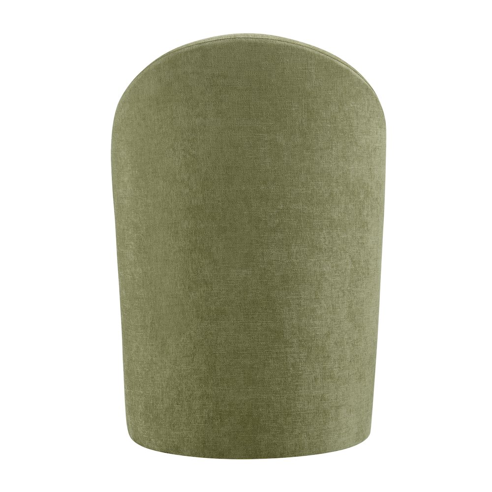 Cabrina Dining Side Chair w/ Casters - Millburry Green Chenille. Picture 5