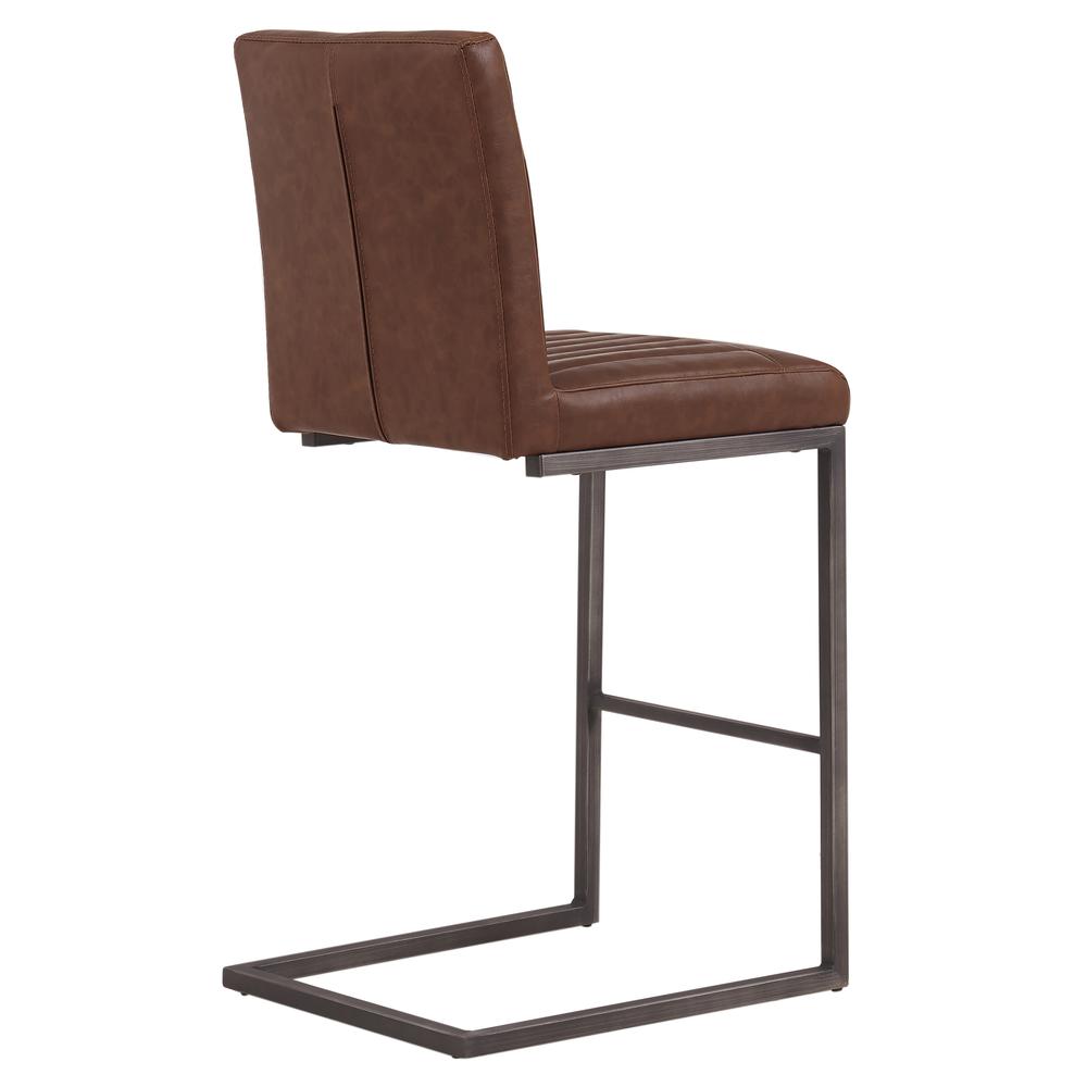 PU Leather Counter Stool,Set of 2, Antique Cigar Brown. Picture 5