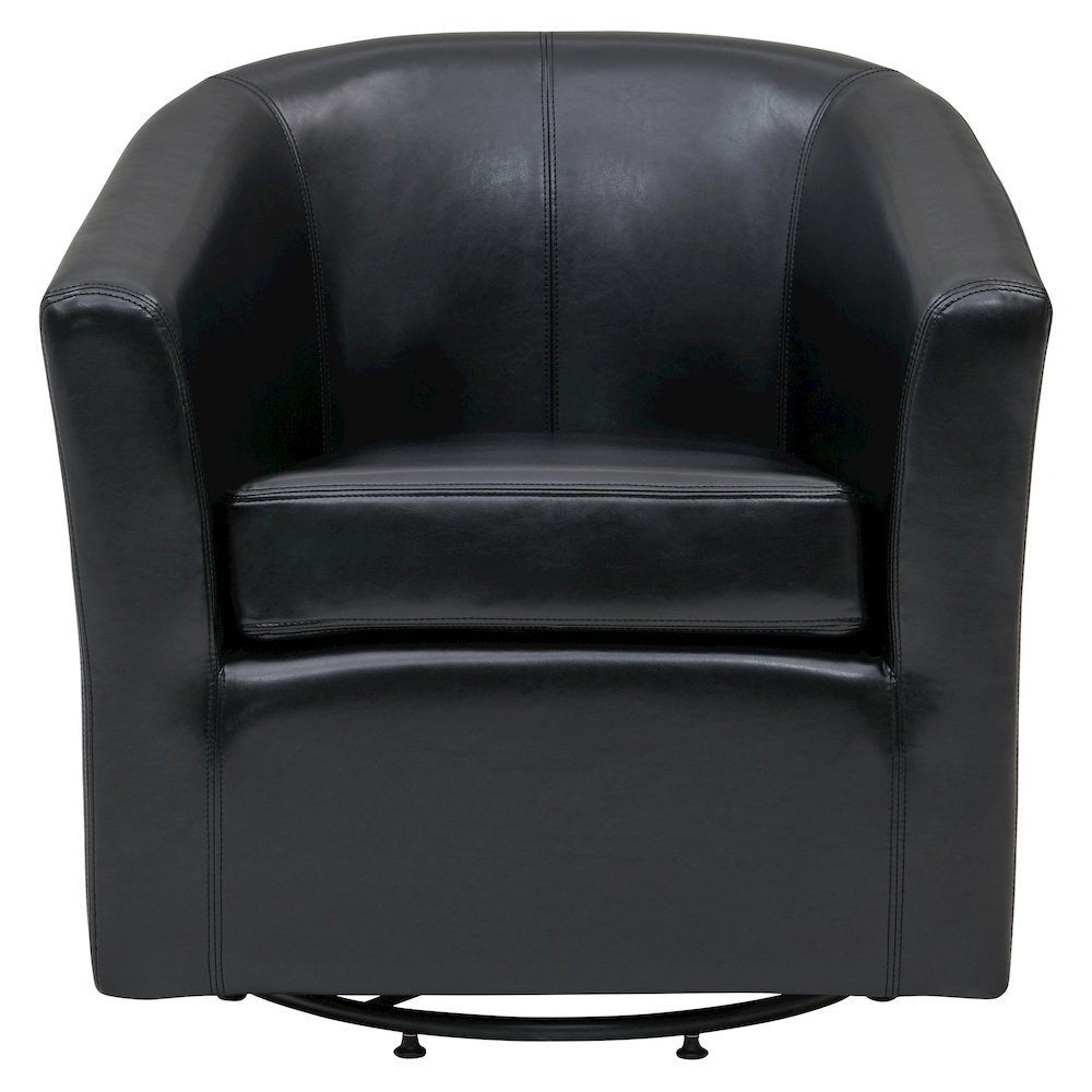 Hayden Bonded Leather Swivel Accent Arm Chair. Picture 1