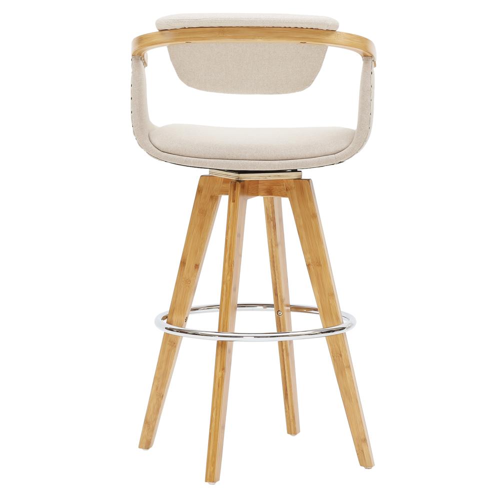 Fabric Bamboo Counter Stool, Stokes Linen, Bamboo. Picture 3