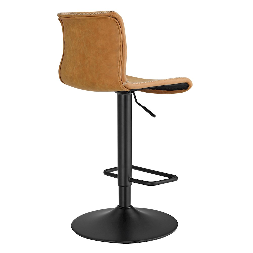 Jayden Faux Leather Low Back Gaslift Bar Stool, (Set of 2). Picture 4