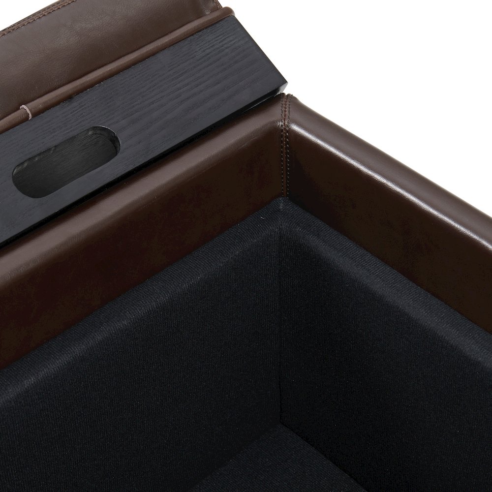 Cameron Leather Square Storage Ottoman. Picture 5
