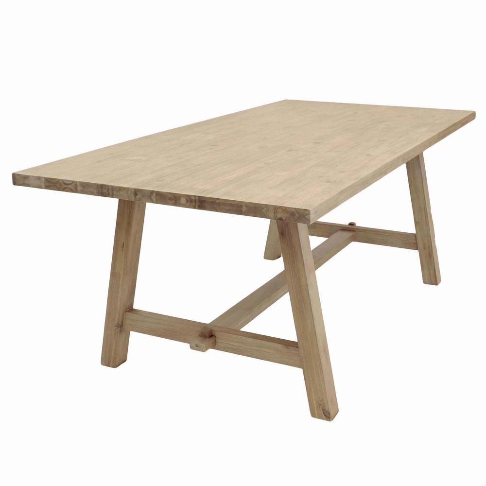 79" Rectangular Dining Table, Brushed Smoke. Picture 4