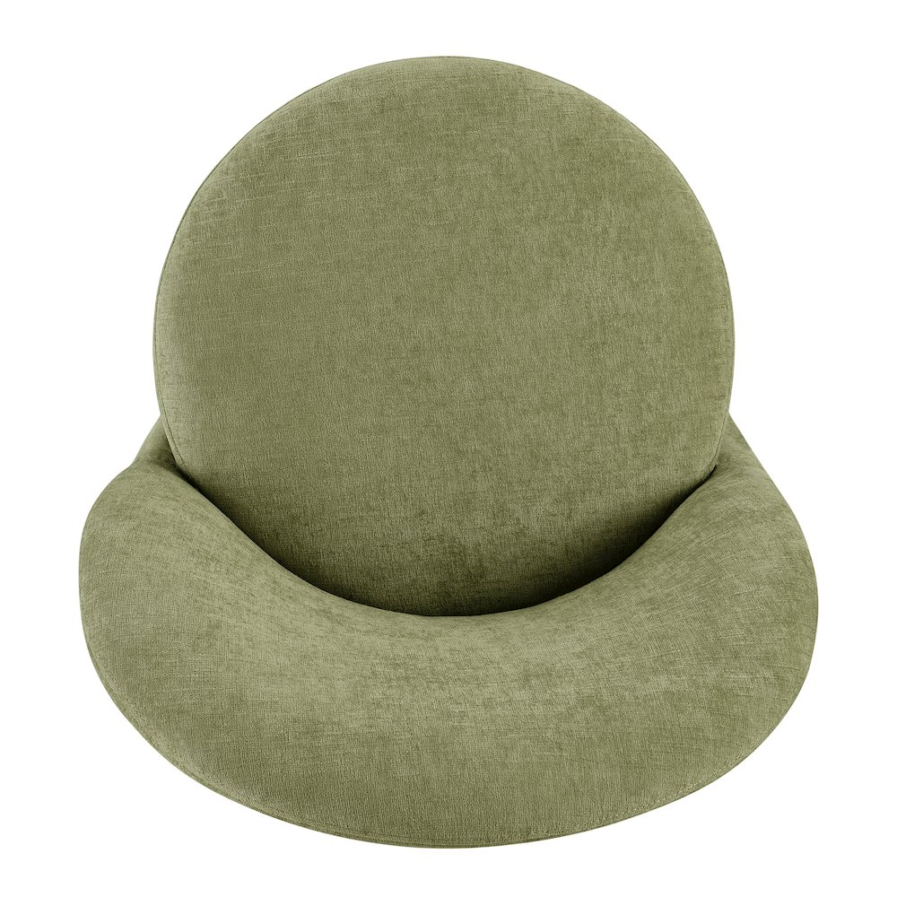 Cabrina Dining Side Chair w/ Casters - Millburry Green Chenille. Picture 7