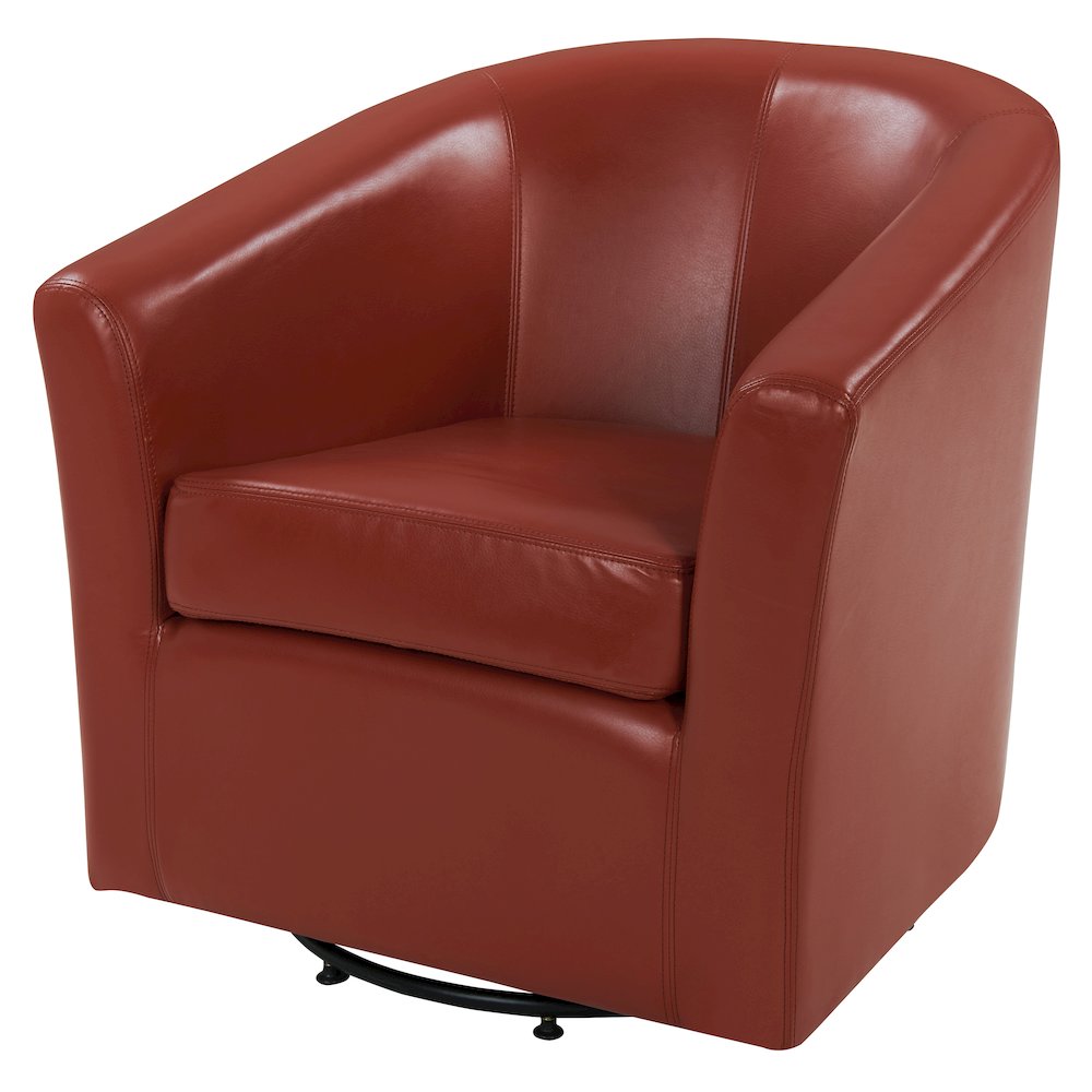 Hayden Bonded Leather Swivel Accent Arm Chair. Picture 7
