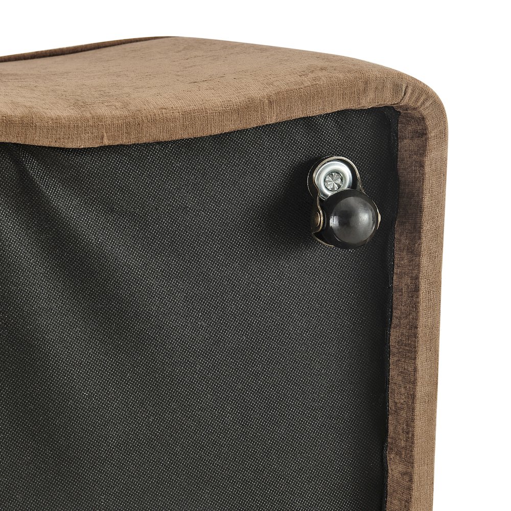 Morraine Dining Side Chair w/ Casters - Millburry Brown Chenille. Picture 10