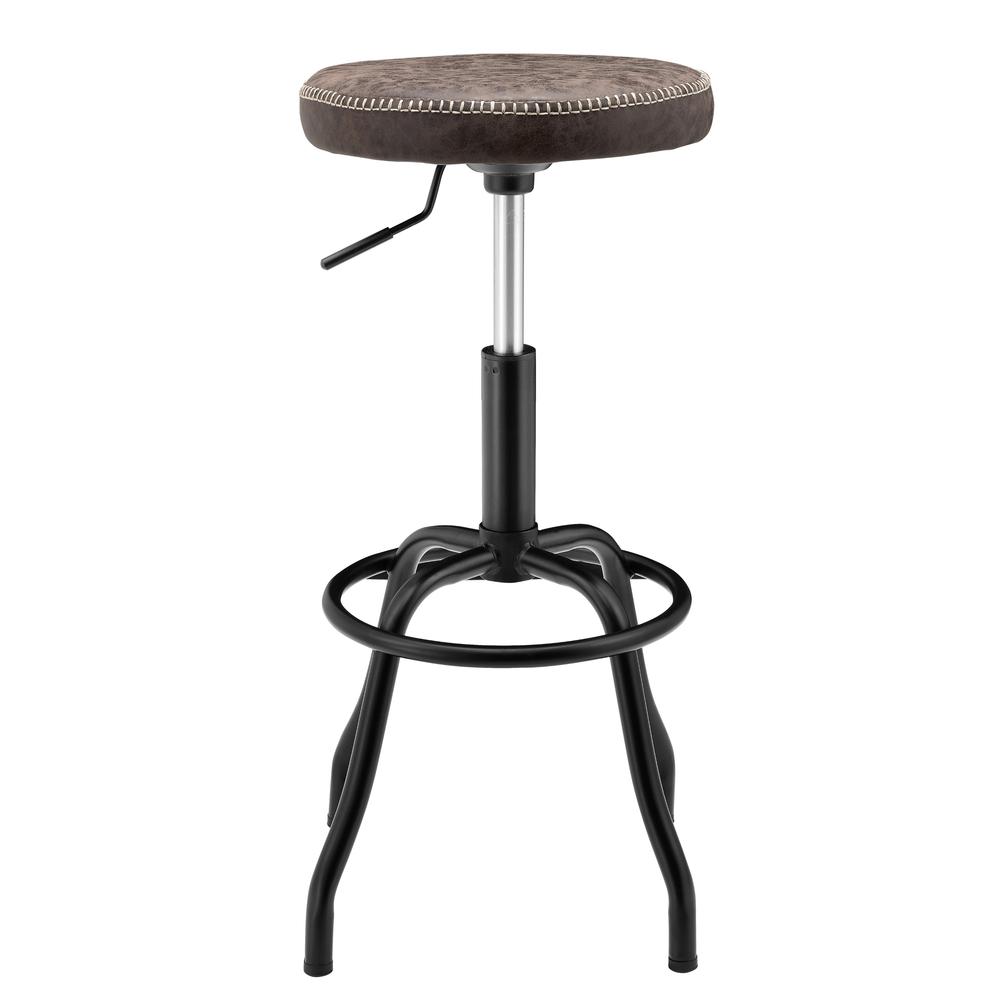 Eaton PU Leather Gaslift Backless Swivel Bar Stool. Picture 1