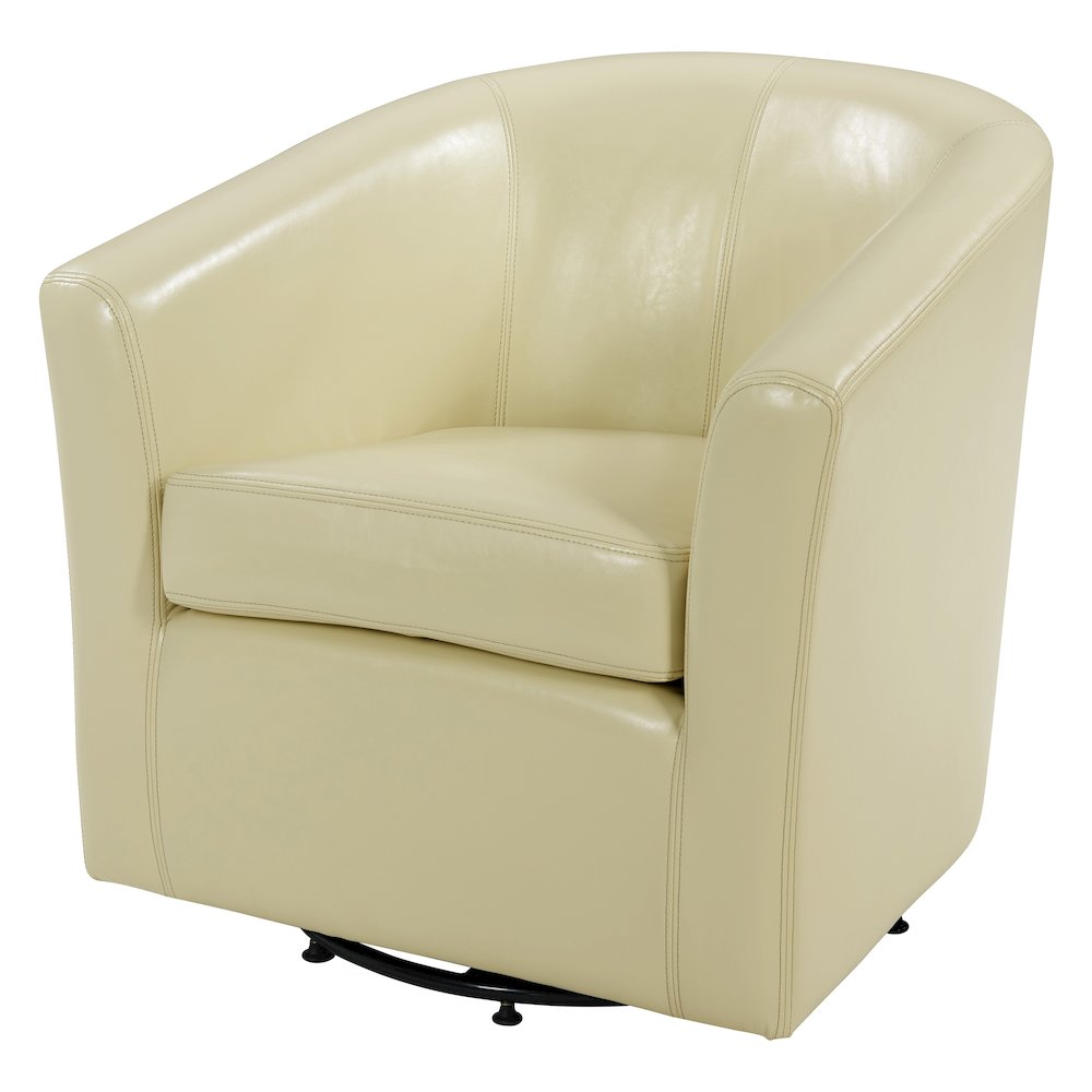 Hayden Bonded Leather Swivel Accent Arm Chair. Picture 7